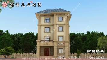带车库的四层农村自建别墅设计图，现代风格设计，引领全村时尚