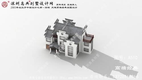 常山县三层复式徽派别墅外观效果图