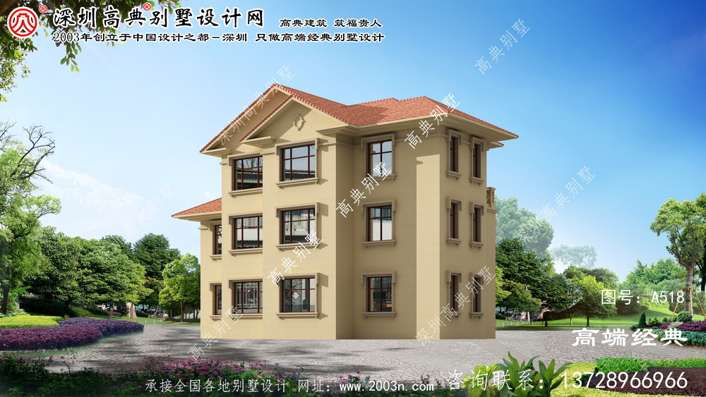 衢州市现代三层别墅外观效果图