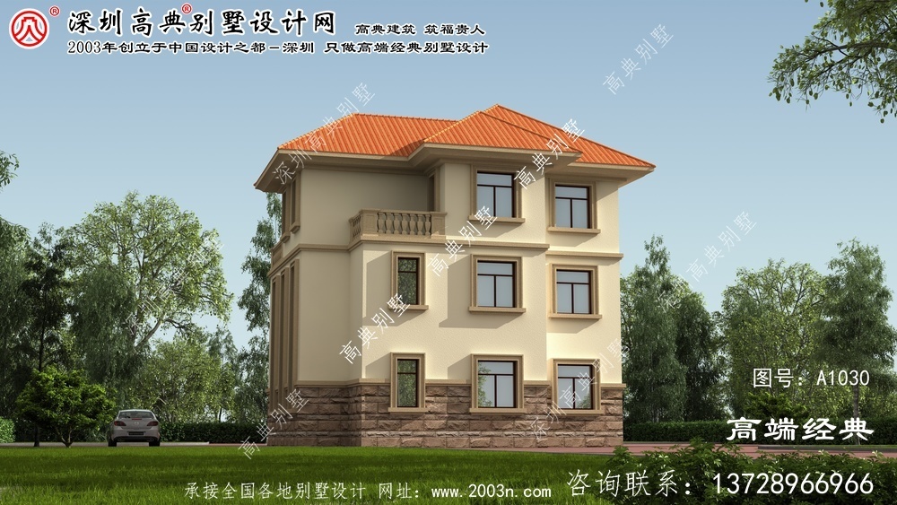 寒亭区欧式别墅三层外观图