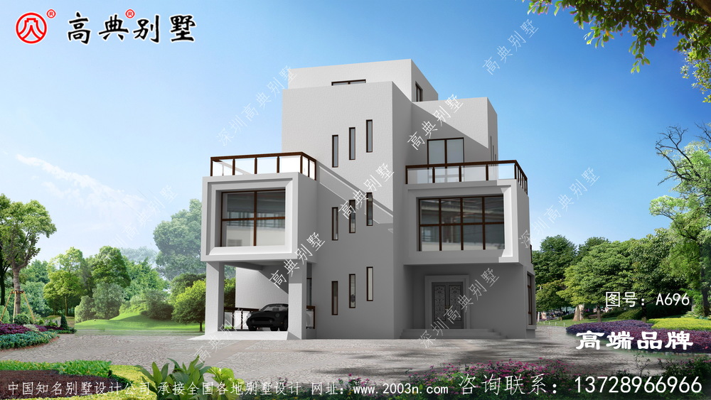 新型农村建房室外配观景露台