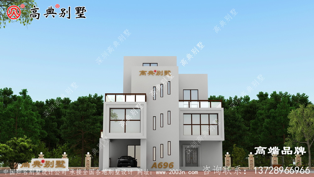 新型农村建房室外配观景露台