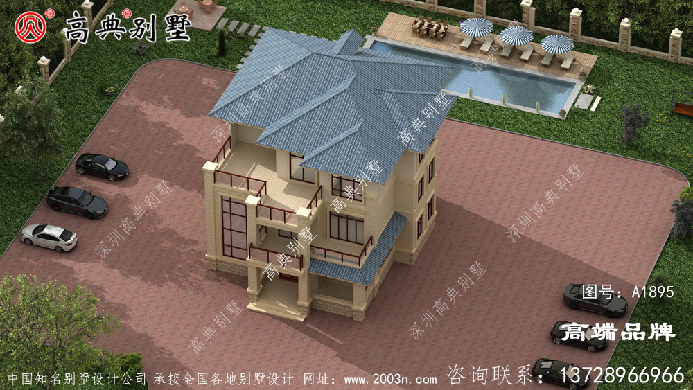 三层小型别墅设计图外观造型以简洁美观为主