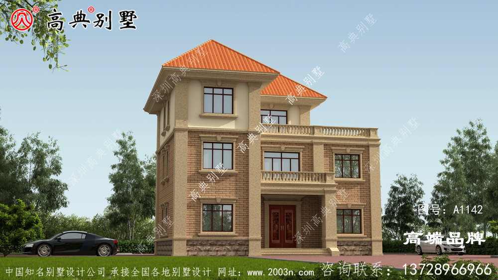 农村三层楼房设计图户型周正，清新素雅