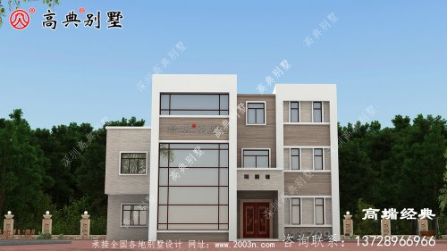 农村三层平屋顶楼房建造实拍，完工图