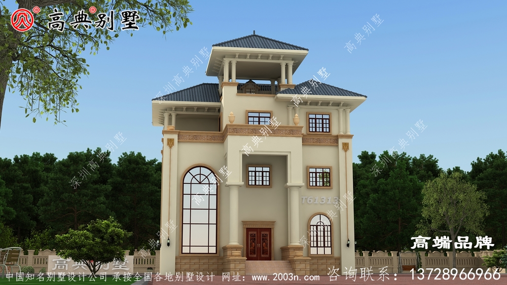 复式三层简欧别墅，不管南方北方都适合建造!
