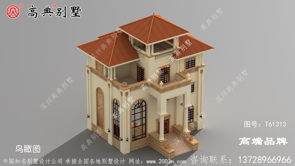 复式三层简欧别墅，不管南方北方都适合建造!