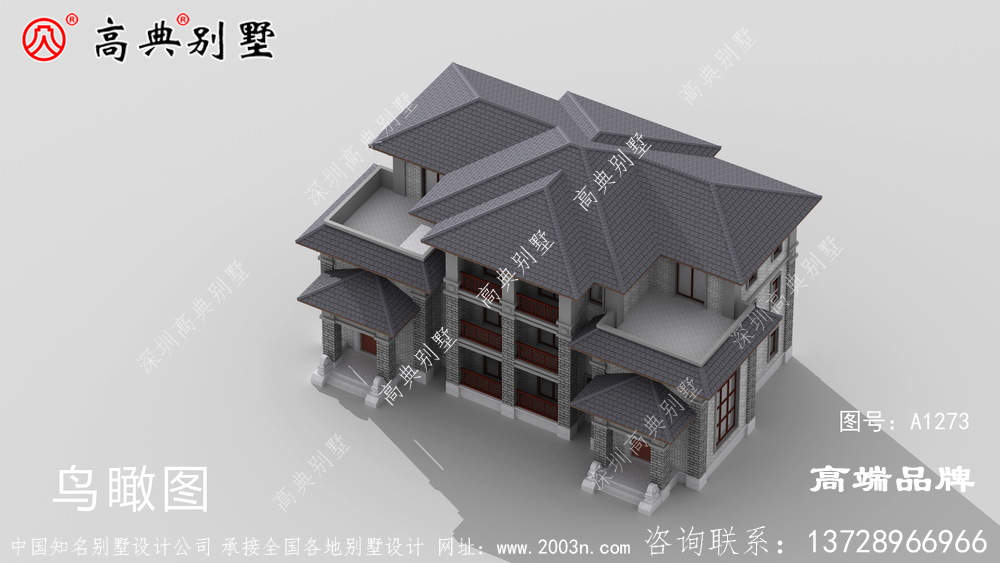 古韵十足的三层新中式户型，双拼设计