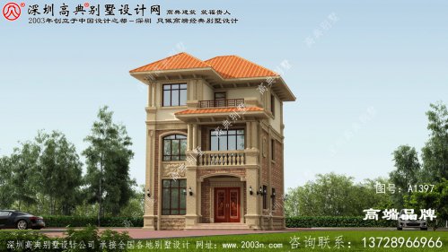 简洁实用三层别墅设计图和平面户型图