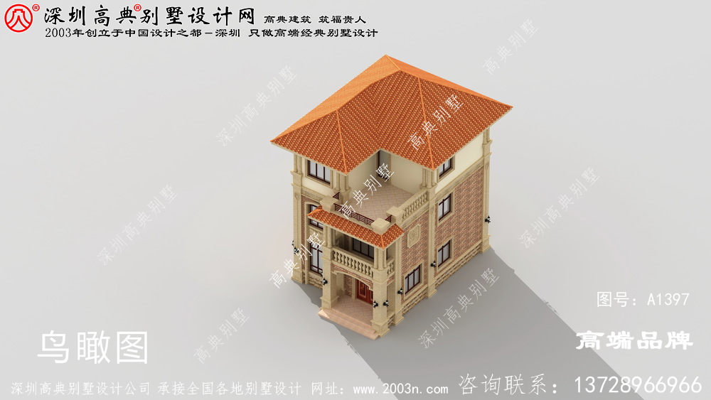 简洁实用三层别墅设计图和平面户型图