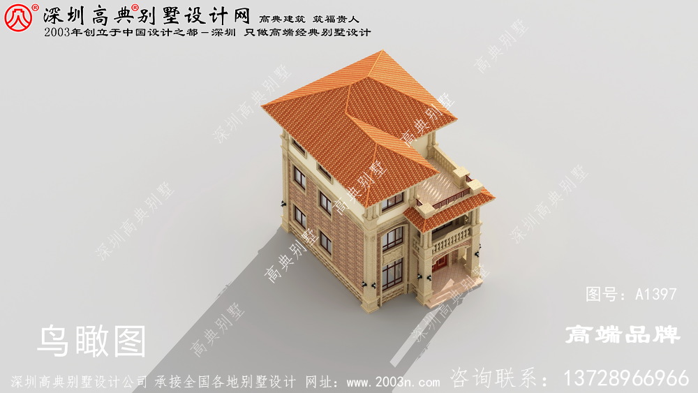 简洁实用三层别墅设计图和平面户型图