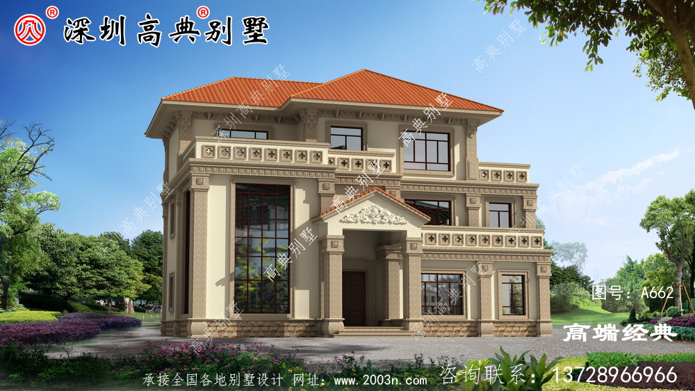 三楼楼别墅的设计图，在老家建一栋，亲戚朋友都很羡慕。