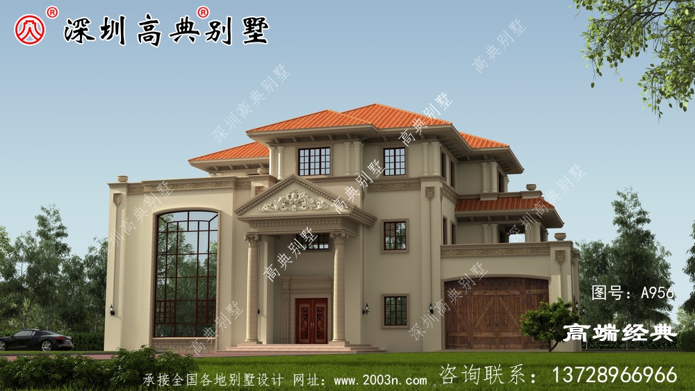 乡村三层别墅的设计图纸，符合80后的审美