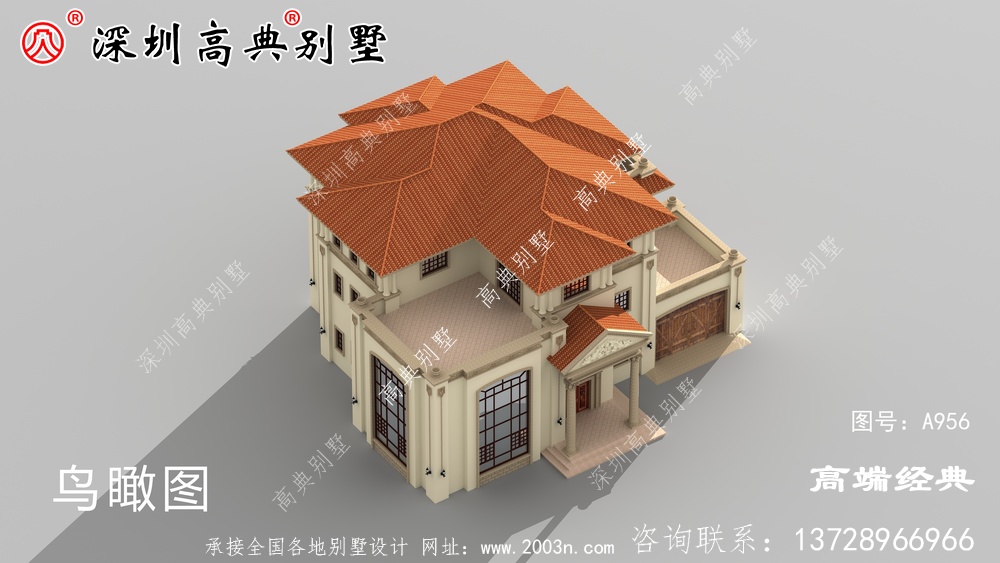 乡村三层别墅的设计图纸，符合80后的审美