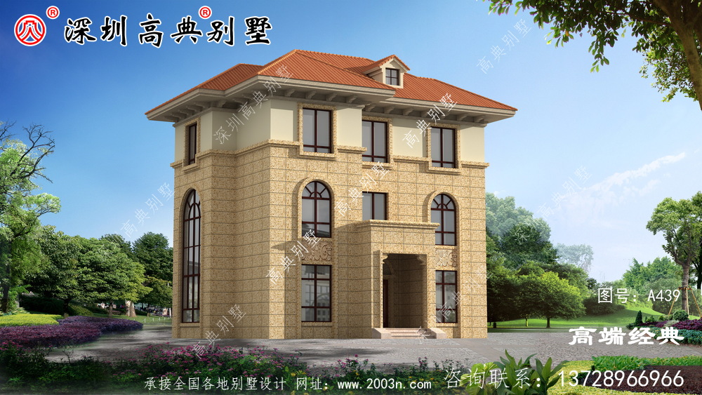 广东乡村自建房图，简洁大气，想低调都不行。