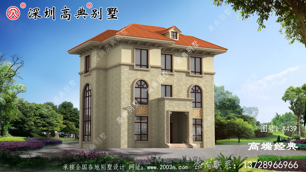 广东乡村自建房图，简洁大气，想低调都不行。